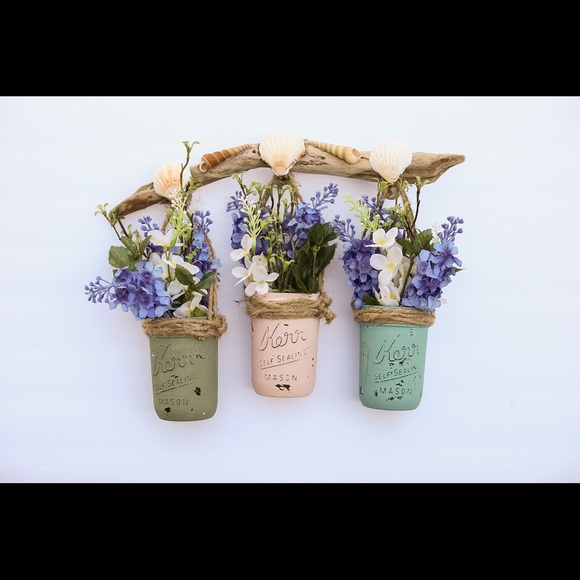 Hand Crafted Other - Coastal Farmhouse Mason Jar Wall Hanging
